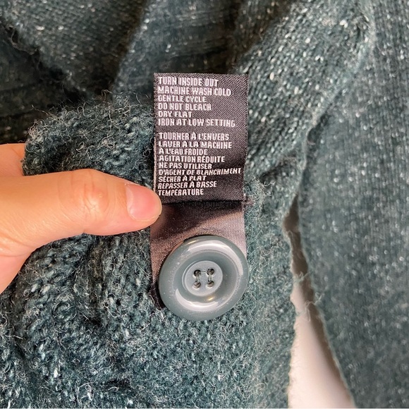 🐑 KERSH green wool blend cardigan - Picture 6 of 7